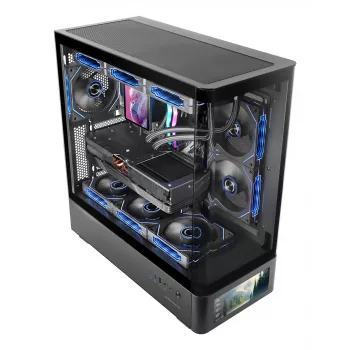 Κουτί υπολογιστή TACENS Mars Gaming MCLCDPRO Midi Tower – Μαύρο, οθόνη IPS 7,2 ιντσών, τροφοδοτικό κάτω, υποστήριξη ATX/Micro‑ATX/Mini‑ITX