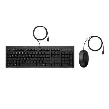 HP 225 Ενσύρματο σετ ποντικιού και πληκτρολογίου, Πλήρους μεγέθους, USB, Μαύρο
