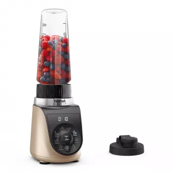 Μίξερ χειρός Tefal Blend Up BL190AF0 — μπολ 0,85 L, 1000 W, 6 πτερύγια Powelix, λειτουργία παλμού, θρυμματιστής πάγου (Διαφανές/Μαύρο/Μπεζ)