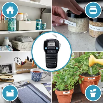 DYMO LabelManager 160 Εκτυπωτής ετικετών Starter-Kit με 3 ρολά ταινίας ετικετών D1 | Φορητός εκτυπωτής ετικετών | Πληκτρολόγιο QWERTY | Ιδανικό για γραφείο ή σπίτι