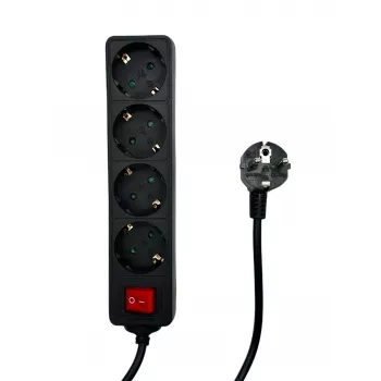 Microconnect MC-GRU0045BS Προέκταση ρεύματος 5 m 4 έξοδοι AC Εσωτερικού χώρου Μαύρο