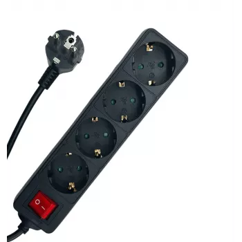 Microconnect MC-GRU0045BS Προέκταση ρεύματος 5 m 4 έξοδοι AC Εσωτερικού χώρου Μαύρο