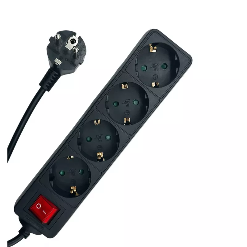 Microconnect MC-GRU0045BS Προέκταση ρεύματος 5 m 4 έξοδοι AC Εσωτερικού χώρου Μαύρο