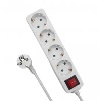 Microconnect MC-GRU0045WS Προέκταση ρεύματος 5 m 4 έξοδοι AC Εσωτερικού χώρου Λευκό