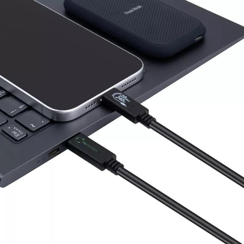 Microconnect ECO-USB3.2CC0.5 Καλώδιο USB USB 3.2 Gen 2x2 0,5 m USB C Μαύρο