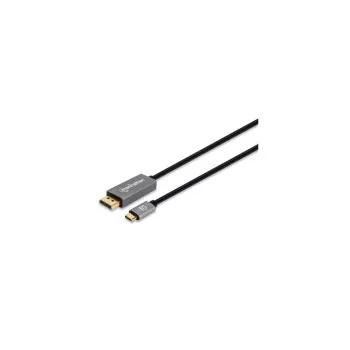 Manhattan Καλώδιο USB-C σε DisplayPort 1.4, 8K@60Hz, 3m, αρσενικό σε αρσενικό, μη αμφίδρομο, Μαύρο, τρία χρόνια εγγύηση