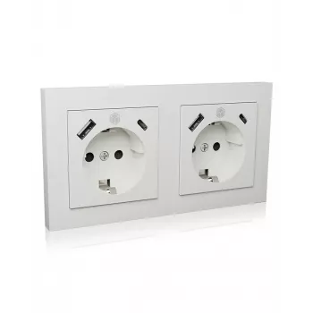 ICY BOX IB-MPS4200W-PD Πρίζα Type F + USB A + USB C λευκή