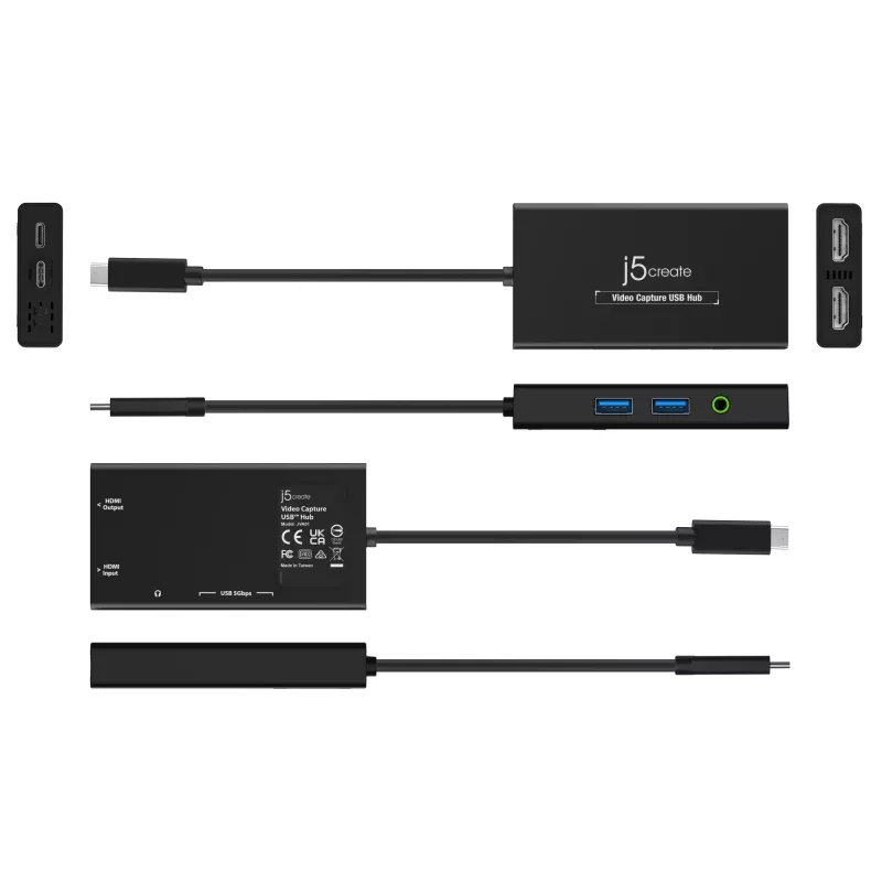 Συσκευή σύλληψης βίντεο USB Hub j5create JVA01-N 1920x1080 30Hz Μαύρο