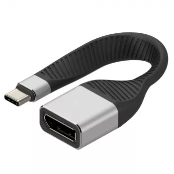 Techly ICOC-USBC-DP12 Καλώδιο-προσαρμογέας βίντεο 0,131 m USB Type-C DisplayPort Μαύρο