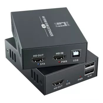 Σετ επέκτασης AV (πομπός & δέκτης) LEVELONE HVE-8111, 3840x2160, Cat6, USB-A/USB-B, DC 12V (2 τεμ.)