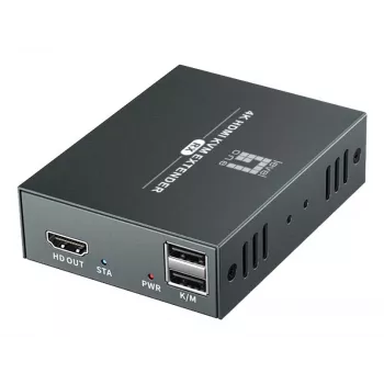 Σετ επέκτασης AV (πομπός & δέκτης) LEVELONE HVE-8111, 3840x2160, Cat6, USB-A/USB-B, DC 12V (2 τεμ.)