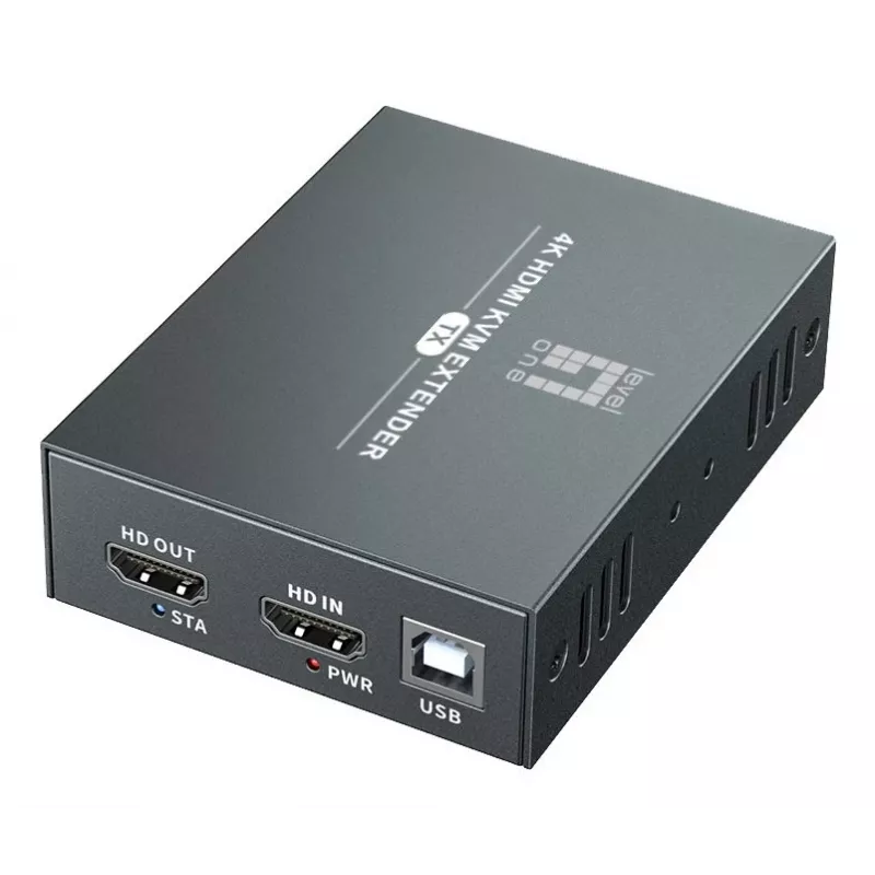 Σετ επέκτασης AV (πομπός & δέκτης) LEVELONE HVE-8111, 3840x2160, Cat6, USB-A/USB-B, DC 12V (2 τεμ.)