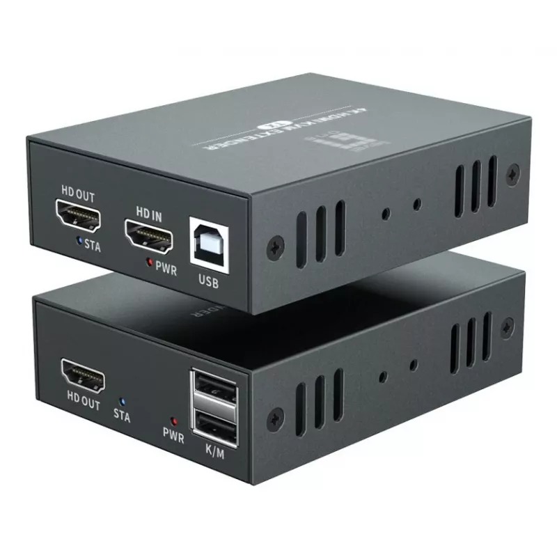 Σετ επέκτασης AV (πομπός & δέκτης) LEVELONE HVE-8111, 3840x2160, Cat6, USB-A/USB-B, DC 12V (2 τεμ.)