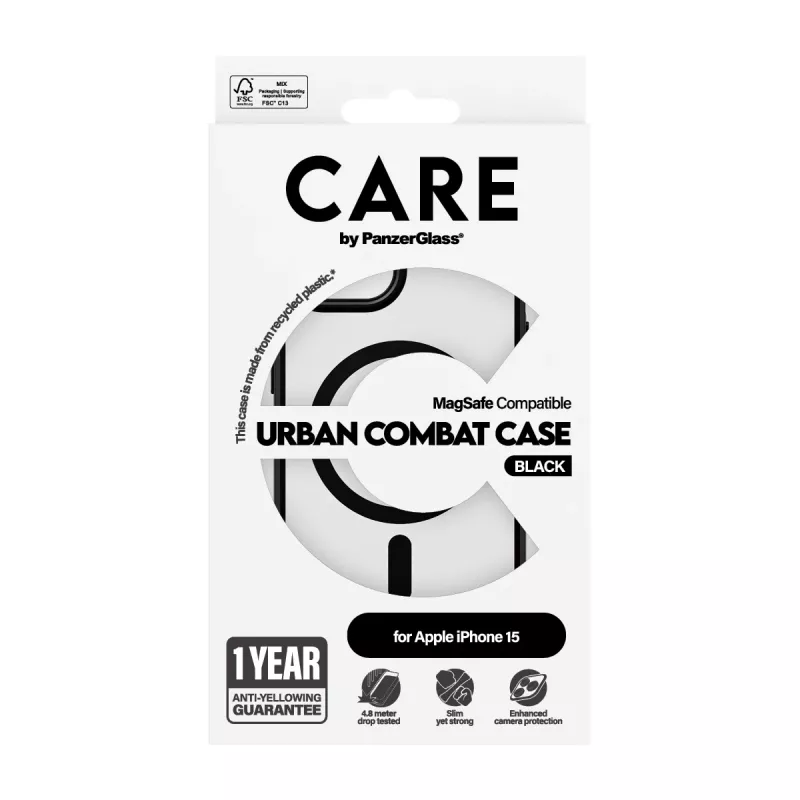 Θήκη PanzerGlass CARE by Flagship Θήκη Διάφανο Urban Combat Μαύρο MagSafe iPhone 15