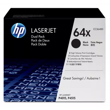 HP 64X συσκευασία 2 τεμ. υψηλής απόδοσης μαύρο γνήσιοι μελανοταινίες LaserJet