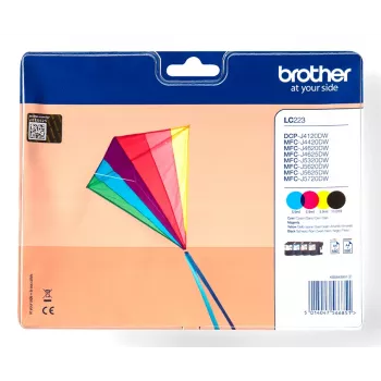 Brother LC223VALBPDR Μελανοταινία 4 τεμ. Γνήσιο Μαύρο, Κυανό, Ματζέντα, Κίτρινο