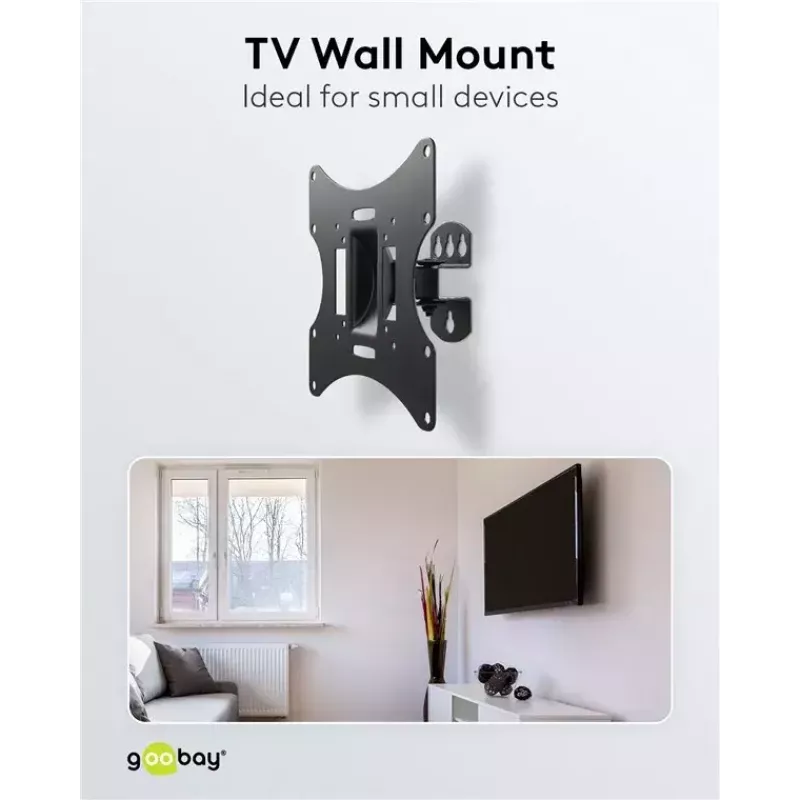 Goobay TV EasyFlex M Βάση τοίχου με λειτουργία κλίσης, μαύρο (51893)