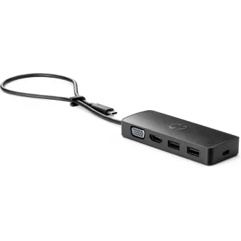 HP USB-C Travel Hub G2, ενσύρματο, USB 3.2 Gen 1 (3.1 Gen 1) Type-C, μαύρο, Κίνα, Windows 10, 107 mm