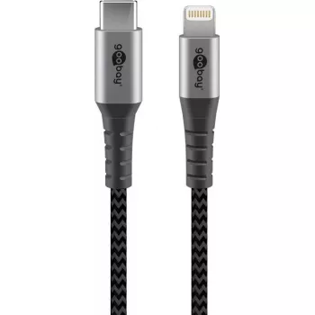 Καλώδιο Lightning Goobay 2m μαύρο γκρι 60W 3A USB C