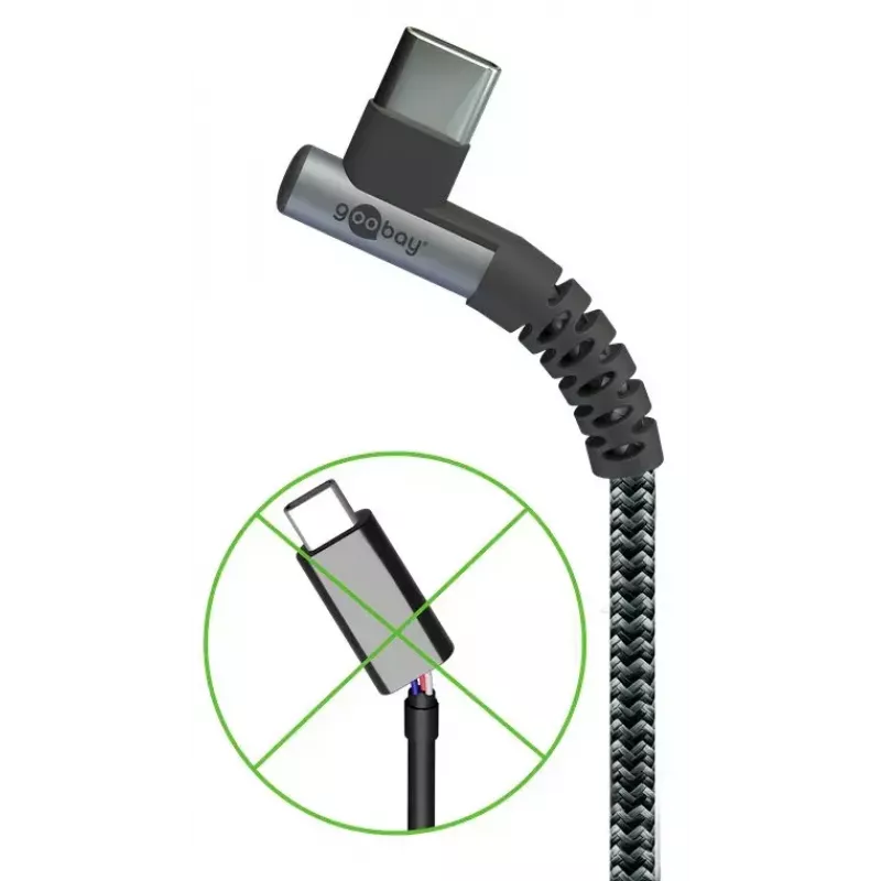 Καλώδιο USB Goobay USB 2.0 2m USB-C μαύρο/γκρι