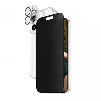 PanzerGlass Privacy 3-in-1 Pack iPhone 15 Pro ανθεκτικό στην κρούση σκληρυμένο γυαλί