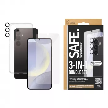 PanzerGlass SAFE. by ® Συσκευασία 3 σε 1 Samsung Galaxy S24+ Ανθεκτικό σε γρατσουνιές Ανθεκτικό σε κραδασμούς