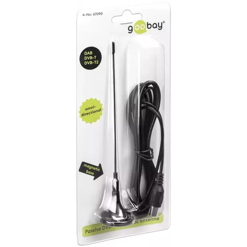 Κεραία Goobay Παθητική DVB-T2 (HD) Mini Μαγνητική