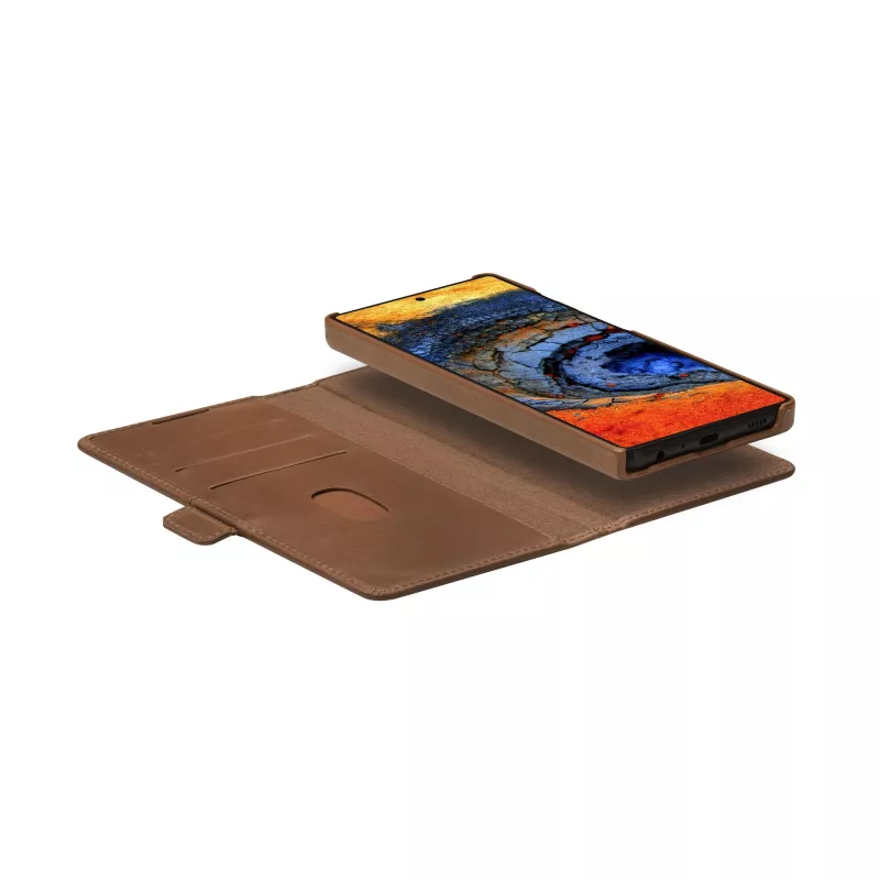 Θήκη flip dbramante1928 Lynge LMSUGTDT6471 για Samsung Galaxy S25 Ultra, δέρμα με κόκκους, ανοιχτό καφέ