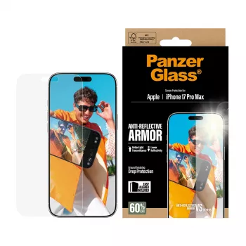 PanzerGlass Anti-Reflective Armor Μεμβράνη προστασίας οθόνης iPhone 17 Pro Max ανθεκτική στις γρατσουνιές και στους κραδασμούς
