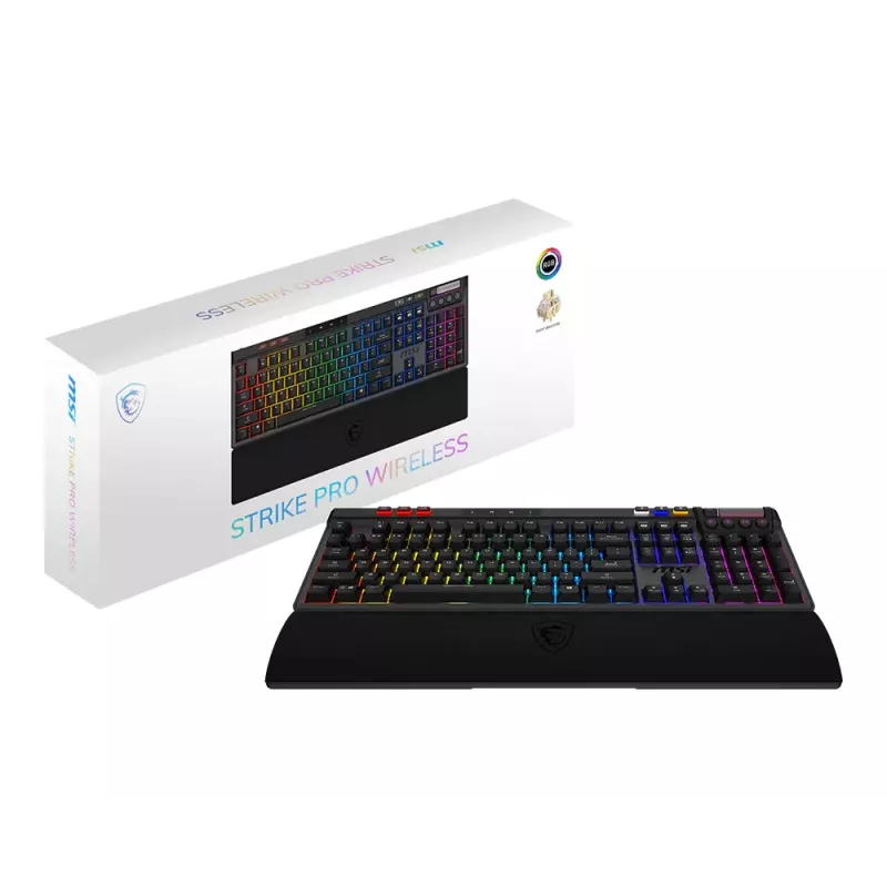 MSI Strike Pro Wireless Silent Μηχανικό Πληκτρολόγιο Gaming, DE (QWERTZ) Layout, Μαύρο
