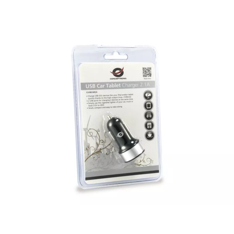 Φορτιστής αυτοκινήτου Conceptronic CUSBCAR2A 2-Port USB 2.1A