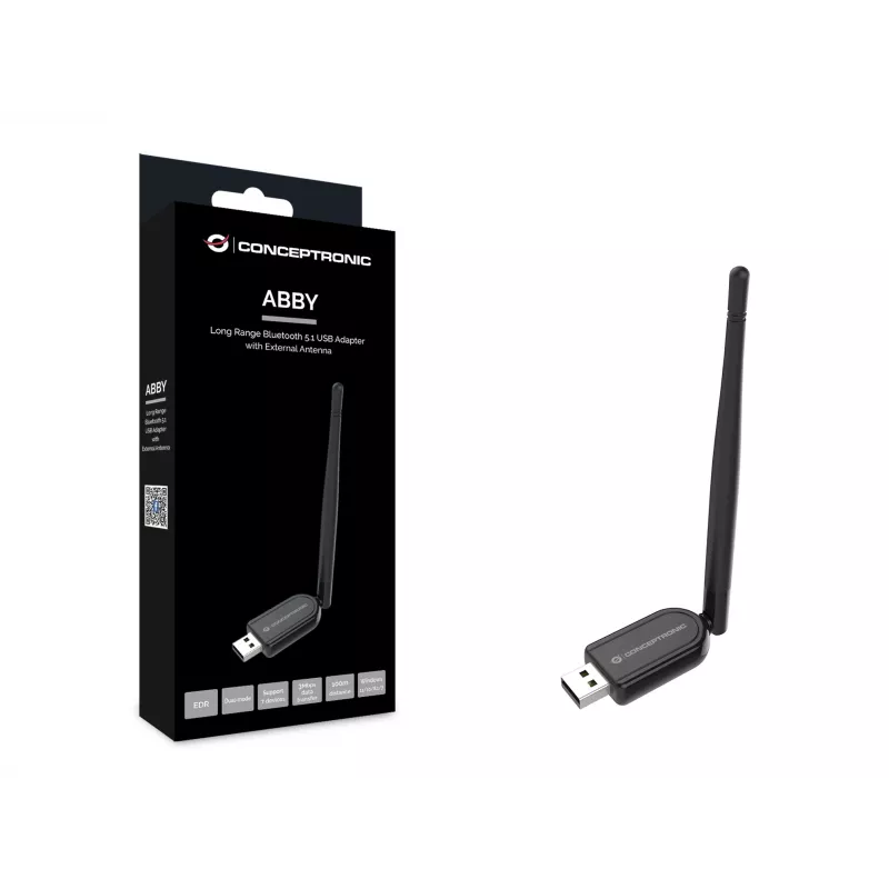 Conceptronic ABBY Long Range Bluetooth 5.1 USB Adapter με εξωτερική κεραία