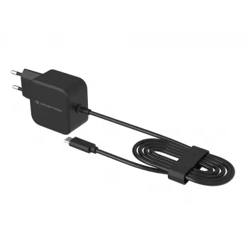 Conceptronic OZUL04BE 67W GaN USB PD Φορτιστής, ενσωματωμένο καλώδιο USB-C