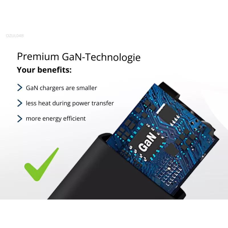 Conceptronic OZUL04BE 67W GaN USB PD Φορτιστής, ενσωματωμένο καλώδιο USB-C