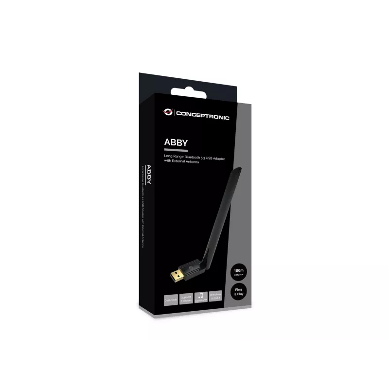 Conceptronic ABBY17B Long Range Bluetooth 5.3 USB Adapter, εξωτερική κεραία