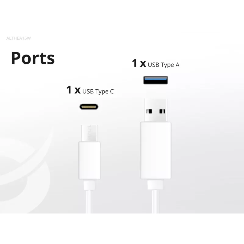 Conceptronic 2-Port 20W GaN USB PD Φορτιστής, USB-C x 1, USB-A x 1 ALTHEA15W