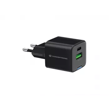 Conceptronic 2-Port 20W GaN USB PD Φορτιστής, USB-C x 1, USB-A x 1, QC 3.0, PPS