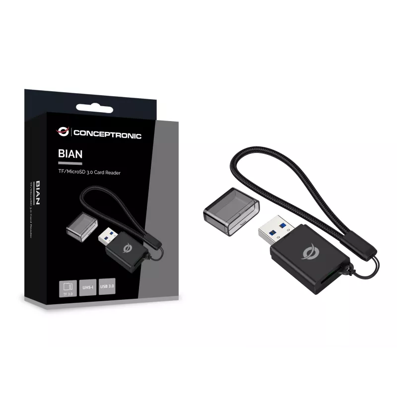Conceptronic BIAN07B TF/MicroSD 3.0 Αναγνώστης καρτών, UHS-I, USB 3.0, 5Gbps