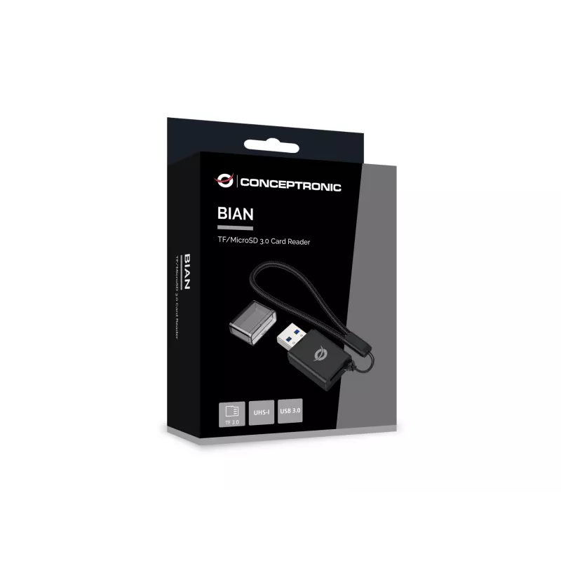 Conceptronic BIAN07B TF/MicroSD 3.0 Αναγνώστης καρτών, UHS-I, USB 3.0, 5Gbps