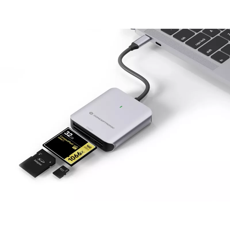Conceptronic BIAN09G 3-in-1 Αναγνώστης καρτών USB 3.2 Gen 2, CFast 2.0, SD TF/MicroSD 4.0, UHS-II