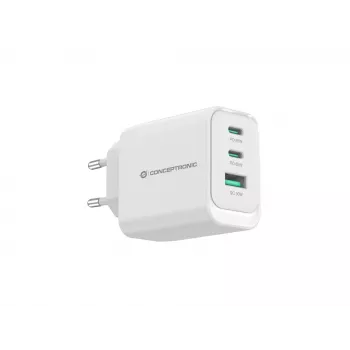 Conceptronic ALTHEA21W65 3-Port 65W GaN USB PD Φορτιστής, USB-C x 2, USB-A x 1, QC 3.0, PPS, PD 3.0