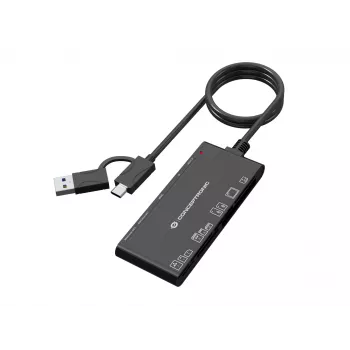 Κάρτα ανάγνωσης 7 σε 1 CONCEPTRONIC BIAN10B — USB 3.2 Gen 1 Type-A/Type-C, CF/MMC/MS/SD/MicroSD/xD, μαύρο