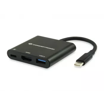 Conceptronic DONN01B Θήκη σύνδεσης φορητού υπολογιστή/πολλαπλών θυρών USB 3.2 Gen 1 (3.1 Gen 1) Type-C μαύρο