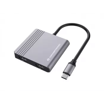 Conceptronic DONN13G Θήκη σύνδεσης φορητού υπολογιστή/πολλαπλών θυρών Ενσύρματο USB 3.2 Gen 1 (3.1 Gen 1) Type-C γκρι