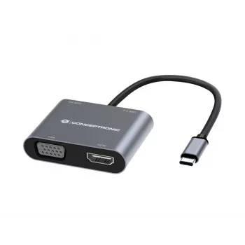 Conceptronic DONN16G Ενσύρματο USB 3.2 Gen 1 Type-C γκρι 100W 4K Ultra HD