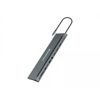 Conceptronic DONN17G Θήκη σύνδεσης φορητού υπολογιστή/πολλαπλών θυρών Ενσύρματο USB 3.2 Gen 1 (3.1 Gen 1) Type-C γκρι