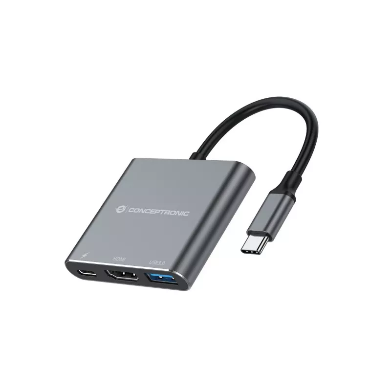 Conceptronic DONN18G Θήκη σύνδεσης 3 σε 1 USB 3.2 Gen 1, HDMI, USB 3.0, 100W USB PD