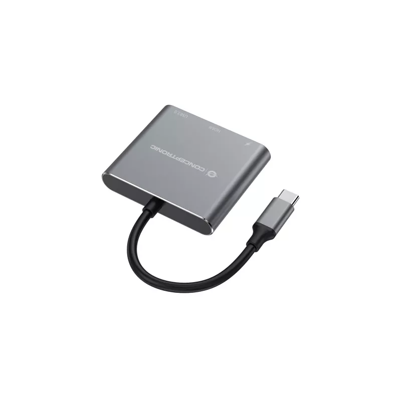 Conceptronic DONN18G Θήκη σύνδεσης 3 σε 1 USB 3.2 Gen 1, HDMI, USB 3.0, 100W USB PD