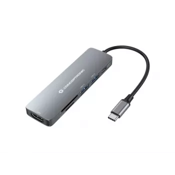 Conceptronic DONN11G Θήκη σύνδεσης 6 σε 1 USB 3.2 Gen 1, HDMI, 100W USB PD, USB 3.0, USB 2.0, SD, TF/MicroSD