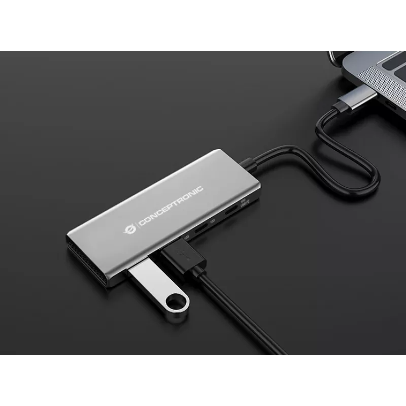 Conceptronic HUBBIES15G Διανομέας διασύνδεσης USB 3.2 Gen 2 (3.1 Gen 2) Type-C 10000 Mbit/s γκρι